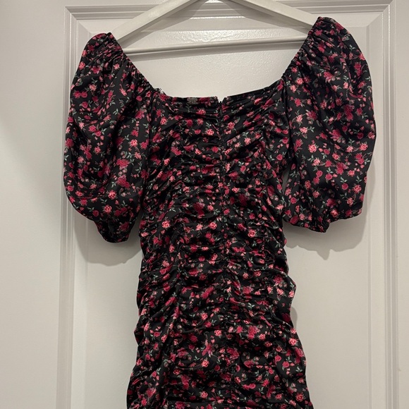 For Love And Lemons Black and Pink Floral Mini Dress - Picture 4 of 6